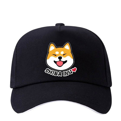 Casquette Noire Shiba Inu Roux