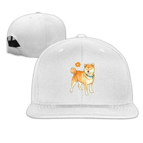 Casquette Blanche Unisex Shiba Inu J'aime