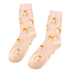 Chaussette Beige Bébé Shiba Inu