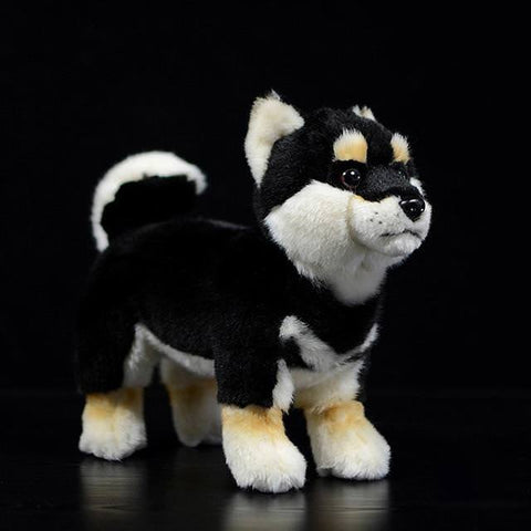 Peluche Douce Shiba Inu Noir et Feu