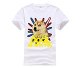 T-shirt Blanc Shiba Inu <br> "May The Doge Be With You"