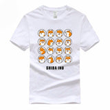 T-shirt Blanc Shiba Inu Seize Émôticones