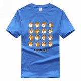 T-shirt Bleu Shiba Inu Seize Émôticones