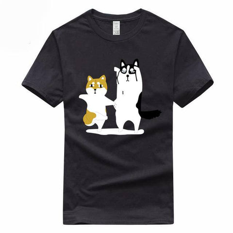 T-shirt Noir Shiba Inu <br> Amusant